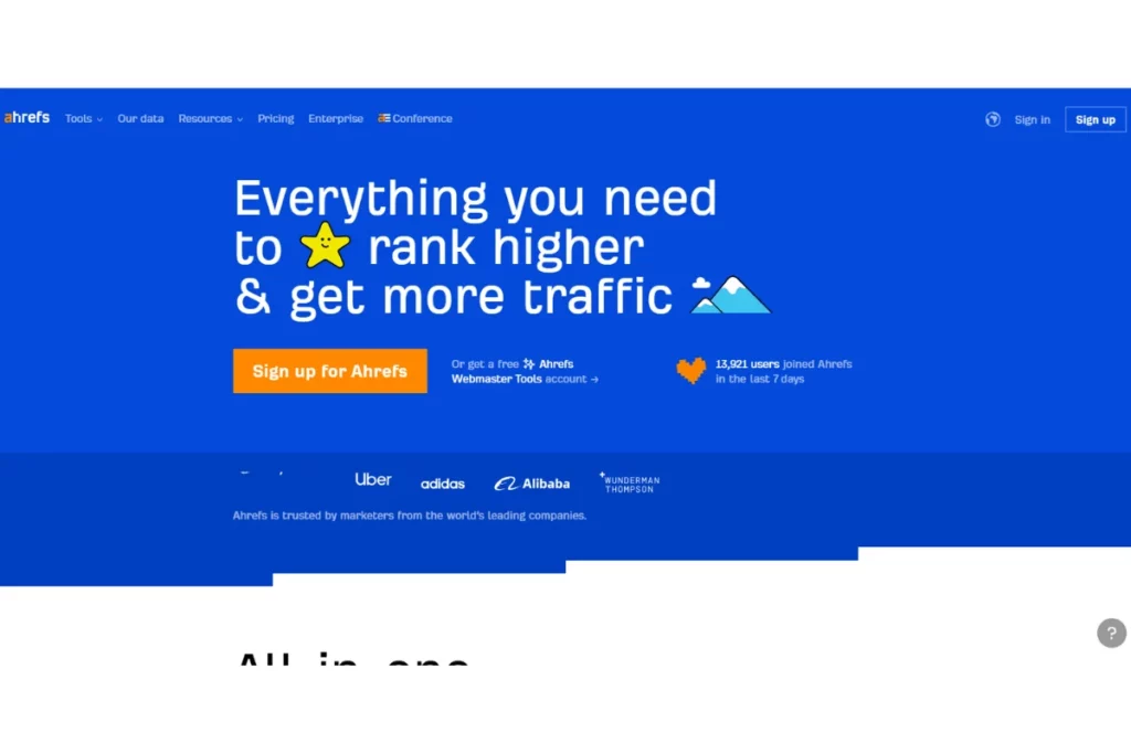 Ahrefs Homepage